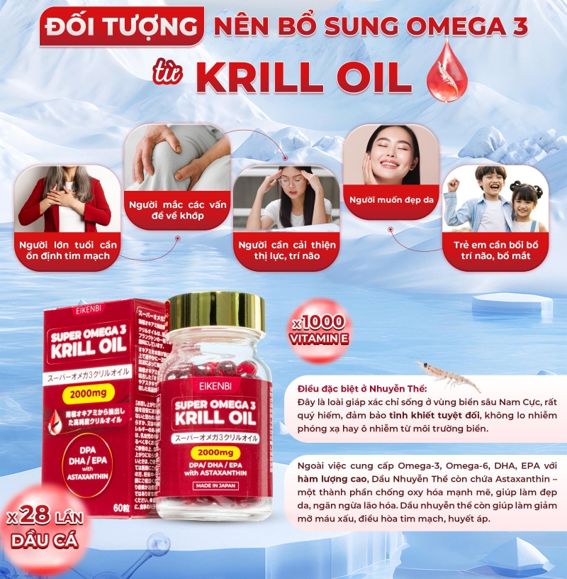 Super Omega 3 Krill Oil _ Viên uống dầu nhuyễn thể Omega 3 2000mg