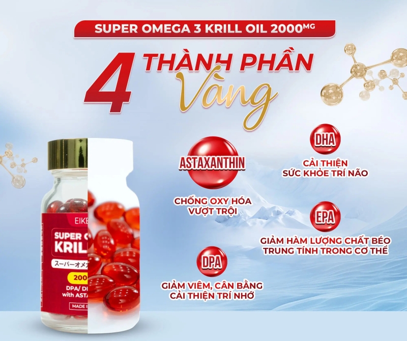 Super Omega 3 Krill Oil _ Viên uống dầu nhuyễn thể Omega 3 2000mg