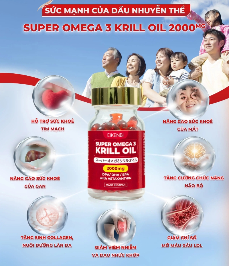 Super Omega 3 Krill Oil _ Viên uống dầu nhuyễn thể Omega 3 2000mg