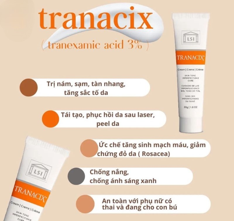 Kem hỗ trợ trị nám và tàn nhang _ Tranacix Cream Skin Tone Imperfections Care 