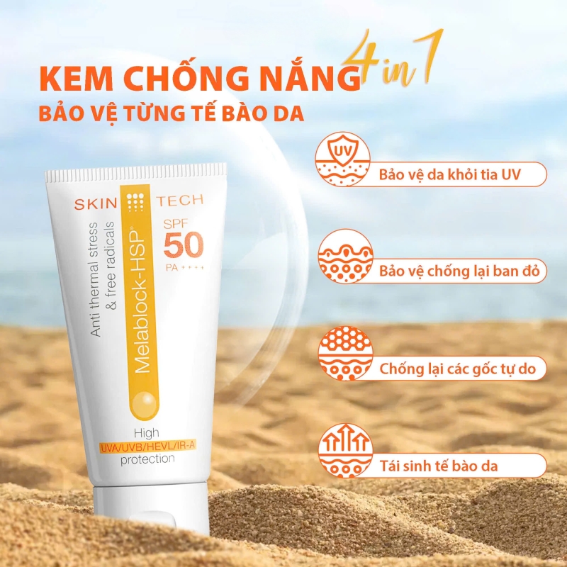 Kem chống nắng vật lý SkinTech® Melablock HSP SPF 50 PA ++++