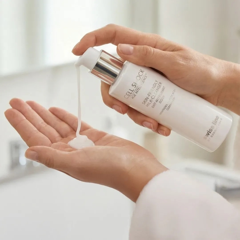 Sữa rữa mặt cho da khô nhạy cảm _ Cell Shock Age Intelligence Skin-Friendly Milk-Cleanser