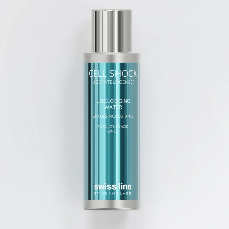 Tinh chất chuyên thải độc và phục hồi cho da dầu mụn _ Swissline Cell Shock Age Intelligence Unclogging Water 100ml