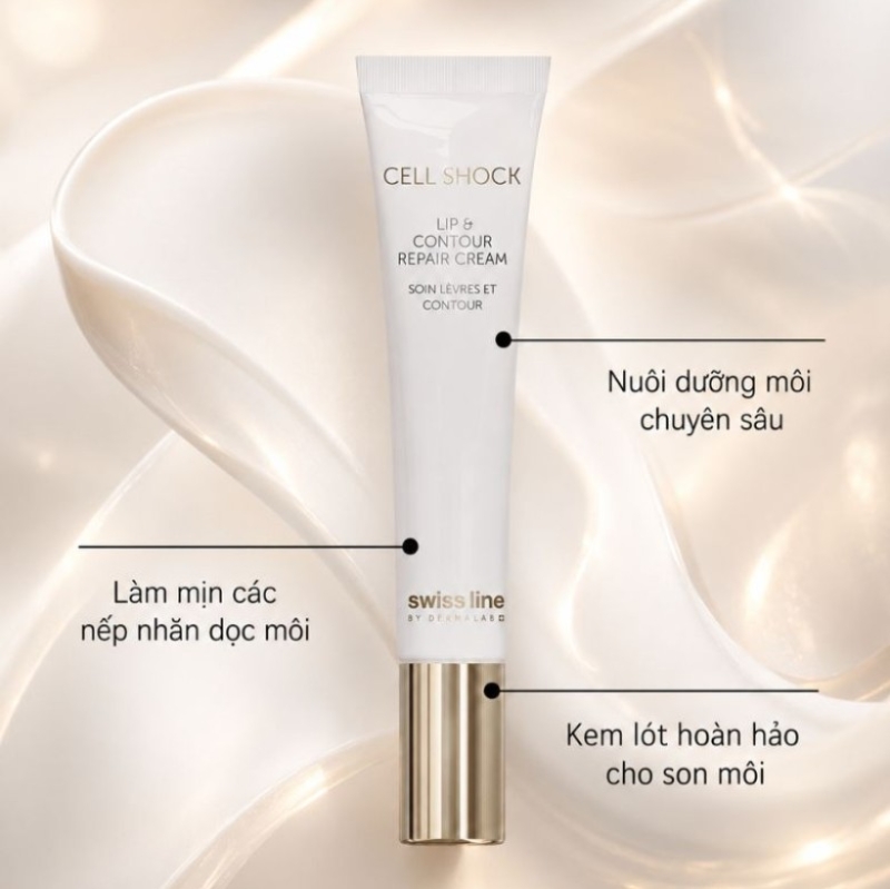 Kem dưỡng trẻ hóa làm đầy rãnh nhăn và cho bờ môi căng mọng _ Cell Shock Lip & Contour Repair Cream 15ml