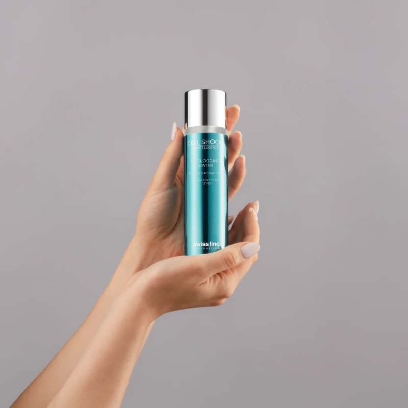 Tinh chất chuyên thải độc và phục hồi cho da dầu mụn _ Swissline Cell Shock Age Intelligence Unclogging Water 100ml